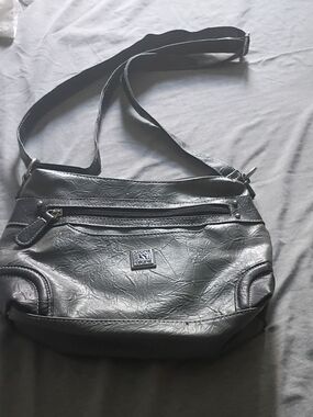 Classic Grey And Black Crossbody Shoulder Bag